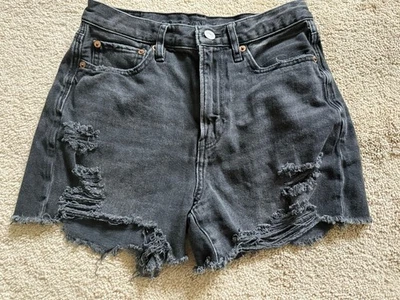 Pantalón Corto American Eagle Outfitters 90’s Boyfriend Negro Talla 2 Envejecido Foto 1 de 4