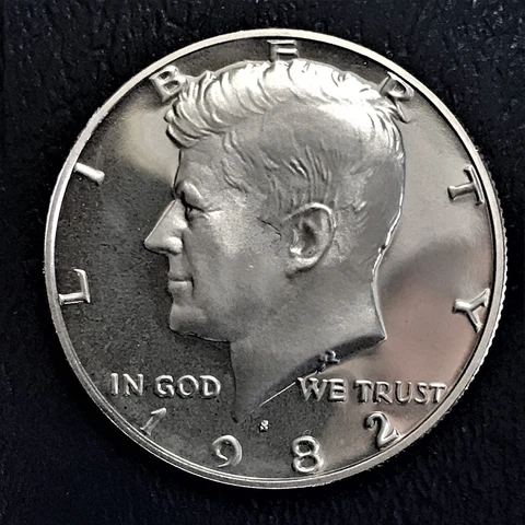 1982 S Proof Kennedy Half Dollar Clad No Silver from Orginal Proof Set Cover