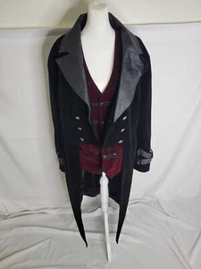 Spirit Halloween Costume Velveteen Black Velvet Alchemist Tailcoat & Vest Size M - Picture 1 of 13