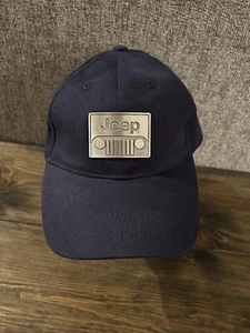 Jeep verstellbare Baseballkappe Mütze blau mit Metalllogo Strapback einzigartig selten neu ohne Etikett - Bild 1 von 6