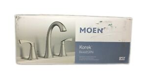 MOEN Korek 8 in. Widespread Double Handle Bathroom Faucet Brushed Nickel