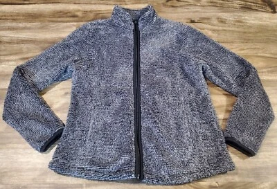 Acogedora chaqueta polar gris negra de felpa súper suave pequeña Faded Glory para mujer Foto 1 de 4