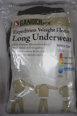 GANDER MOUNTAIN EXPEDITION WEIGHT BLACK FLEECE TOP/SIZE MEDIUM/NEW - Image 1 of 4