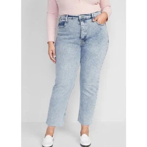 Old Navy Jean Womens 20 Sky High Straight High Rise Mom Ankle Jean Fray Hems - Picture 1 of 11