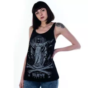 Toxico Believe Tunic Vest Tank Top Tattoo Alternative Punk Skulls Biker - Picture 1 of 6