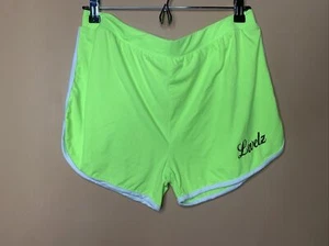 Women Size XLarge Shorts Hot Pants Mid- Rise Green Stretch Elastic Waist - Picture 1 of 12