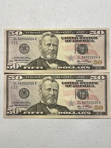 Two Series 2006 $50 Dollar Consecutive federal reserve notes. - Picture 1 of 2