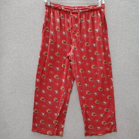 San Francisco 49ers Men Pajama Pants Large Red Sleepwear Logo Allover Print NFL Cover
