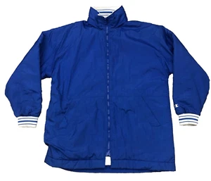 Giacca Champion vintage uomo grande cappuccio blu nylon full zip - Foto 1 di 8