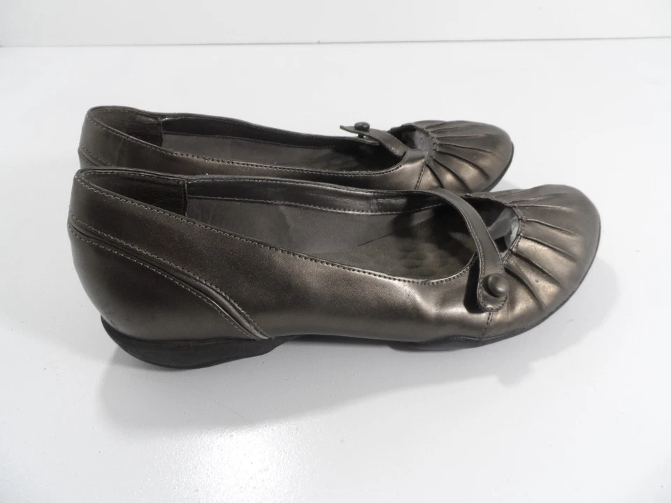 PRIVO! РЕЗИНОВЫЕ ПОДОШВЫ Mary Jane металлический серый искусственной кожи вождения плоскостях 6,5 М - Изображение 1 из 4