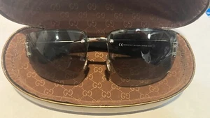GUCCI GG1798 N/S 61□15-125 Rimless Sunglasses Gold Brown GG Pattern Logo - Picture 1 of 12