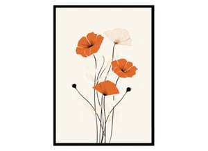 Póster impreso arte pared flor decoración hogar pared línea esencia floral - Imagen 1 de 5