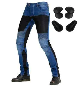 5XL Oversize Bule Jeans Mens Motorcycle Jeans Moto Jean Trousers Touring Racing - Picture 1 of 23