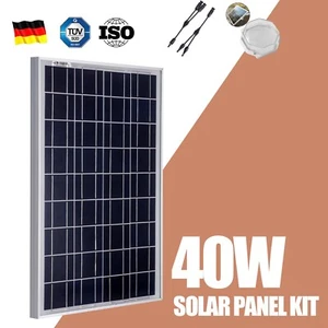 40W Solar Panel Mono 12V 40 Watt Battery Charger Power Maintainer Boat RV Car AU - Picture 1 of 7