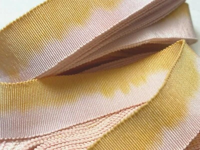 vntage 棉人造丝 7/8 英寸 Petersham 色带 腮红 粉红色 杏 1 码 法国制造 — 第 1/4 张图片