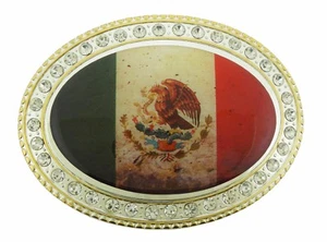 Bandera de México País Hebilla Cinturón Norte América Latina Nación Vaquero RodeoWestern - Imagen 1 de 2