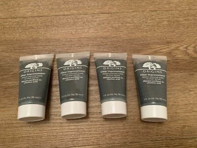Origins Clear Improvement Charcoal Face Mask 4 x 30ml Clears Pores FREEPOST - Image 1 of 2