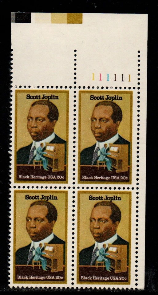 ALLY'S STAMPS US Plate Block Scott #2044 20c Scott Joplin [4] - MNH-F/VF [STK] - Image 1 of 1