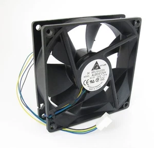 1 x Delta AUB0912VH 92x92x25mm 12V 0.60A 7.2W Brushless DC Case Fan 4 Wire 4 Pin - Picture 1 of 4