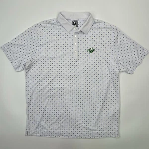 Camisa Polo FootJoy FJ Lisle Diamante Estampado Geo Para Hombre XL Blanca Golf Madera para Perro - Imagen 1 de 9