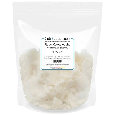 Raps-Kokoswachs Mischung 1,5 kg pflanzliches Kerzenwachs - NatureWax Elite 600 - Bild 1 von 3