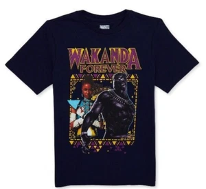 Boys Size S 6/7 Black Marvel Wakanda Forever T-shirt New W/ Tags Black Panther - Picture 1 of 3
