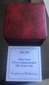 GREAT BRITAIN UK COIN 50 PENCE 1994 SILVER PROOF IN CASE NORMANDIE INVASION - Picture 1 of 3