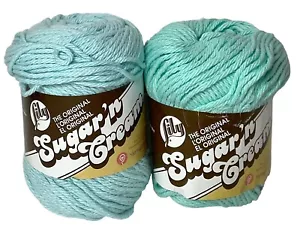 2 Skeins Sugar 'n Cream Cotton Yarn Beach Glass & Robins Egg 2.5 Oz NEW - Picture 1 of 3