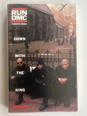 FACTORY SEALED RUN DMC Cassette Tape Rap Single Promo Down With The King - Image 1 of 4