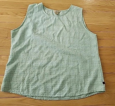 Camisa sin mangas Woolrich para mujer XL verde/menta a cuadros sin mangas al aire libre Foto 1 de 4