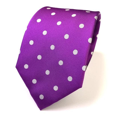 Corbata de cuello de seda para hombre Charles Tyrwhitt púrpura plata gris lunares nueva con etiquetas L58" W3.5" Foto 1 de 4