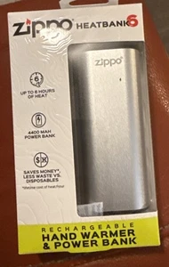 Zippo Silver Heatbank 6 Rechargeable Hand Warmer 40608 NEW - Picture 1 of 3