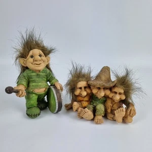 2 x vintage Sweden ceramic troll ornaments by troubs figurines trolls - Picture 1 of 10