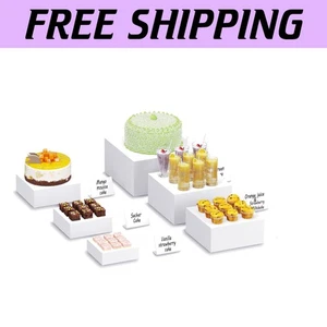 Versatile White Acrylic Display Risers Set - Perfect for Parties & Buffets - Picture 1 of 8