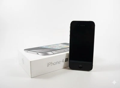 Apple iPhone 4S + iPhone 4 Schwarz OVP Original Smartphone iOS Vintage Sammler - Bild 1 von 4