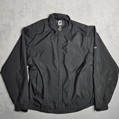 Footjoy Dryjoys Jacket Mens Large Black Full Zip Hand Pockets Waterproof Golf - Image 1 of 4
