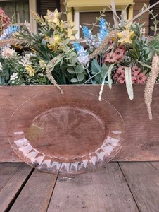 Vintage 1930s Jeannette Pink Poinsettia Depression Glass 10.75" Serving Plate - Picture 1 of 6