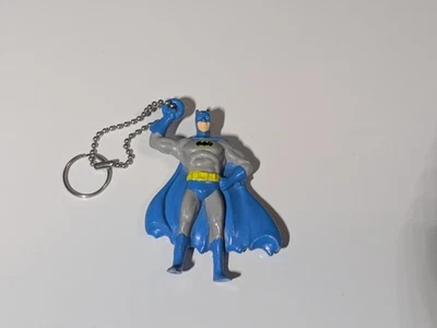 Vintage Batman 1989 Applause Keychain Gray/Blue DC Comics Figure, Adam West - Image 1 of 4