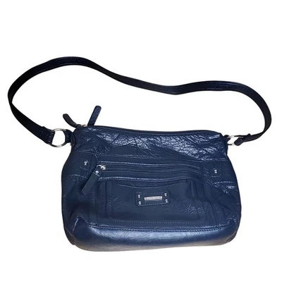 Stone & Co Black Black Distressed Leather Shoulder Bag - Image 1 of 4