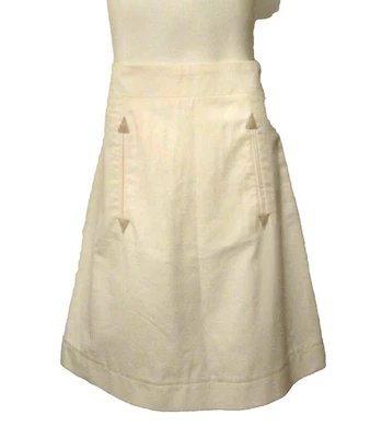 NUEVO CON ETIQUETAS $290 Falda See By Chloe Hasta la Rodilla Mezcla de Lana Algodón Línea A 44 8 EE. UU. Marfil Foto 1 de 4