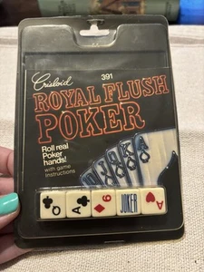 VTG Crisloid 391 Royal Flush Poker Dice With Instructions Roll Real Poker Hands - Picture 1 of 3