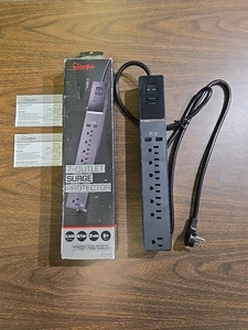 Surge Protector Power Strip 7-Outlet, 2 USB 2160 Joules - Black - Rocketfish - Picture 1 of 5