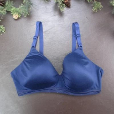 Warners All You Need Bra Womens 38C Navy Blue Wireless Lightly Lined Comfort - Image 1 of 4