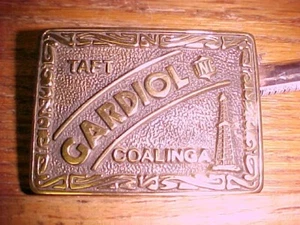 Gardiol Inc. Ölfeldbau Messing Gürtelschnalle Taft & Coalinga Kalifornien - Bild 1 von 4