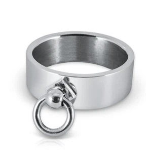 Slave Ring Silver Stainless Steel Gothic SM Bondage Punk Metal "Story of O" - Picture 1 of 1