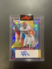 2023 Leaf Vivid Football Will Anderson Jr.  Crystal Teal Rookie Autograph 1/1