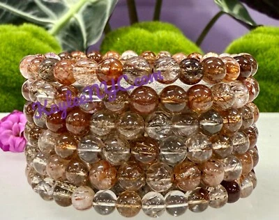 Wholesale 6 Pcs Natural Rutilated Quartz 6mm Crystal Stretch Bracelet - Image 1 of 4