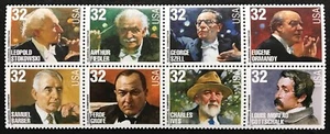 1997 Scott #3158-65 - 32¢ CLASSICAL CONDUCTORS - Block of 8 - Mint NH - Picture 1 of 1