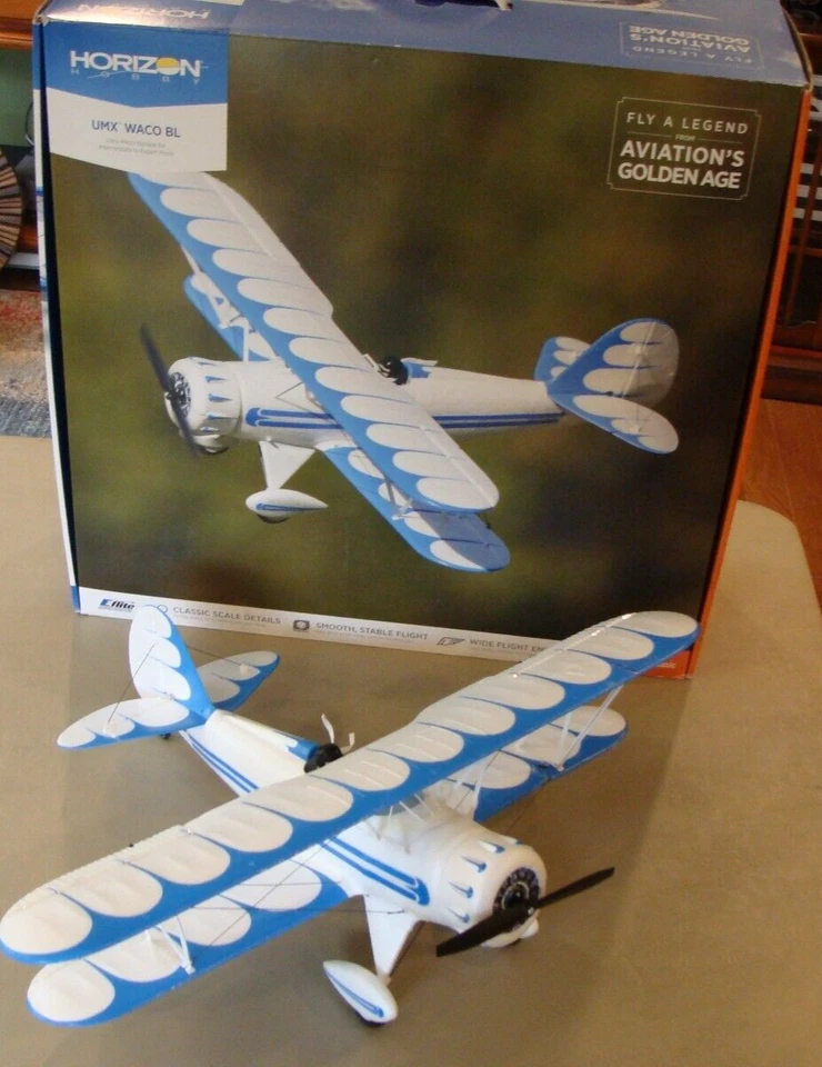 E-flite UMX Waco BL BNF Basic Biplane AS3X® Stabilization RC Airplane EFLU5350 - Image 1 of 4