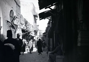 JERUSALEM ca. 1925 - Belebte Gasse Geschäfte - großes Negativ 17 x 12 - 1 - Bild 1 von 1